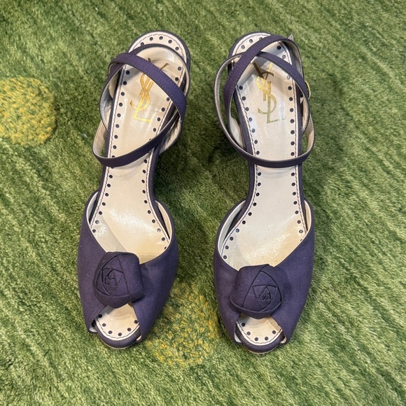 YSL purple heeled sandals 38